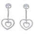 Sterling Silver Cubic Zirconia Post Dangle Heart Earrings DS55180